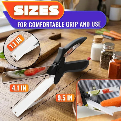 2-in-1 Salad Cutter & Kitchen Scissors