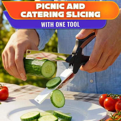 2-in-1 Salad Cutter & Kitchen Scissors